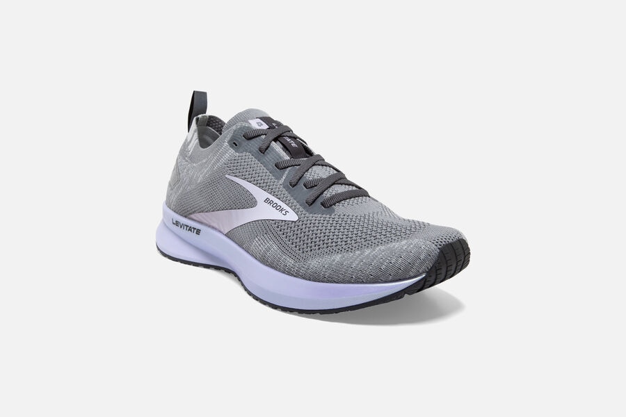 Levitate 4 Road Brooks Running Shoes NZ Womens - Grey/Purple - COJFLE-036